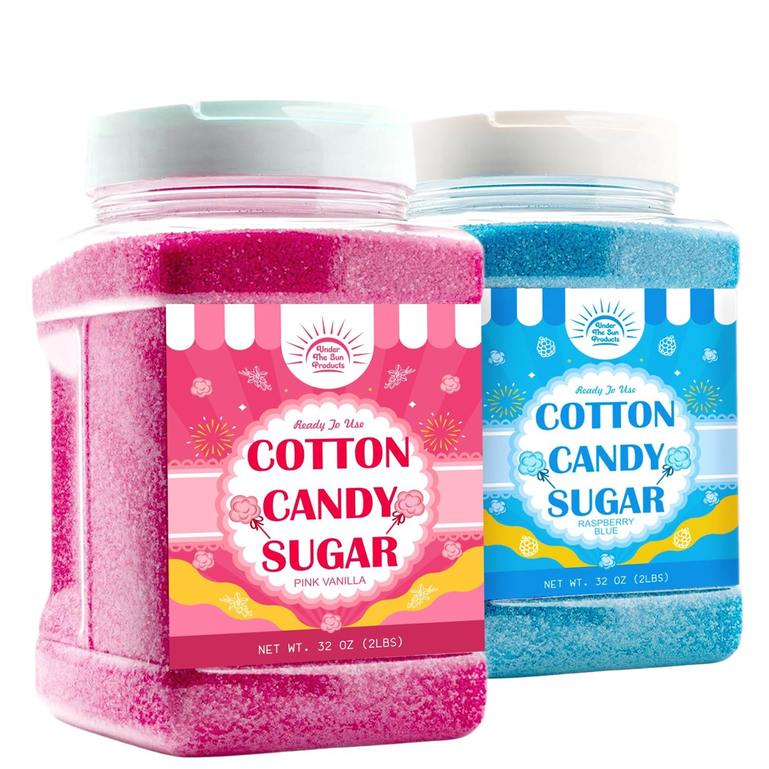 Cotton Candy Floss Sugar Package of 2ct-(Pink Vanilla and Blue